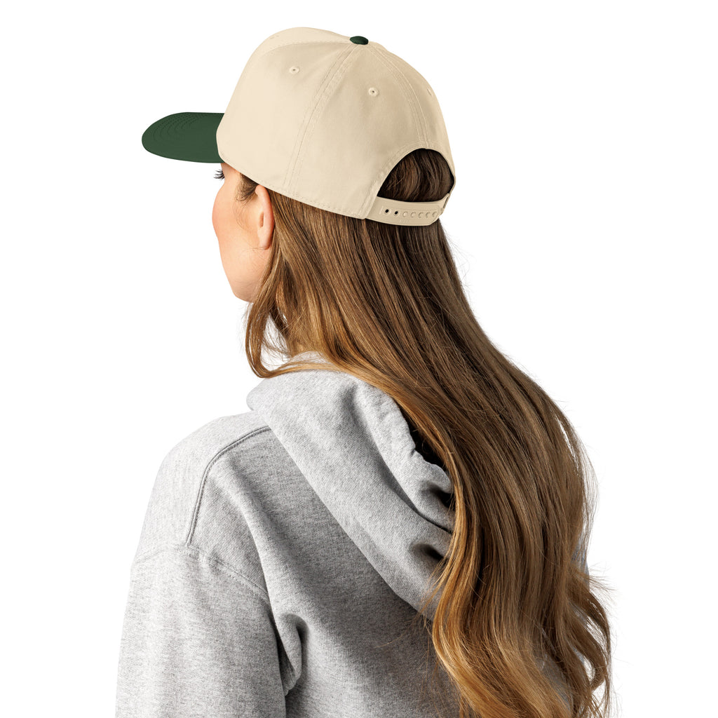 D7 Farms 5-Panel Cap in Dark Green Natural - back left view