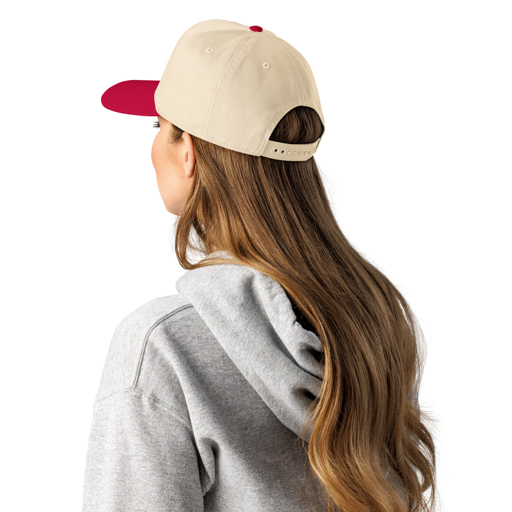 D7 Farms 5-Panel Cap in Red Natural - back left view