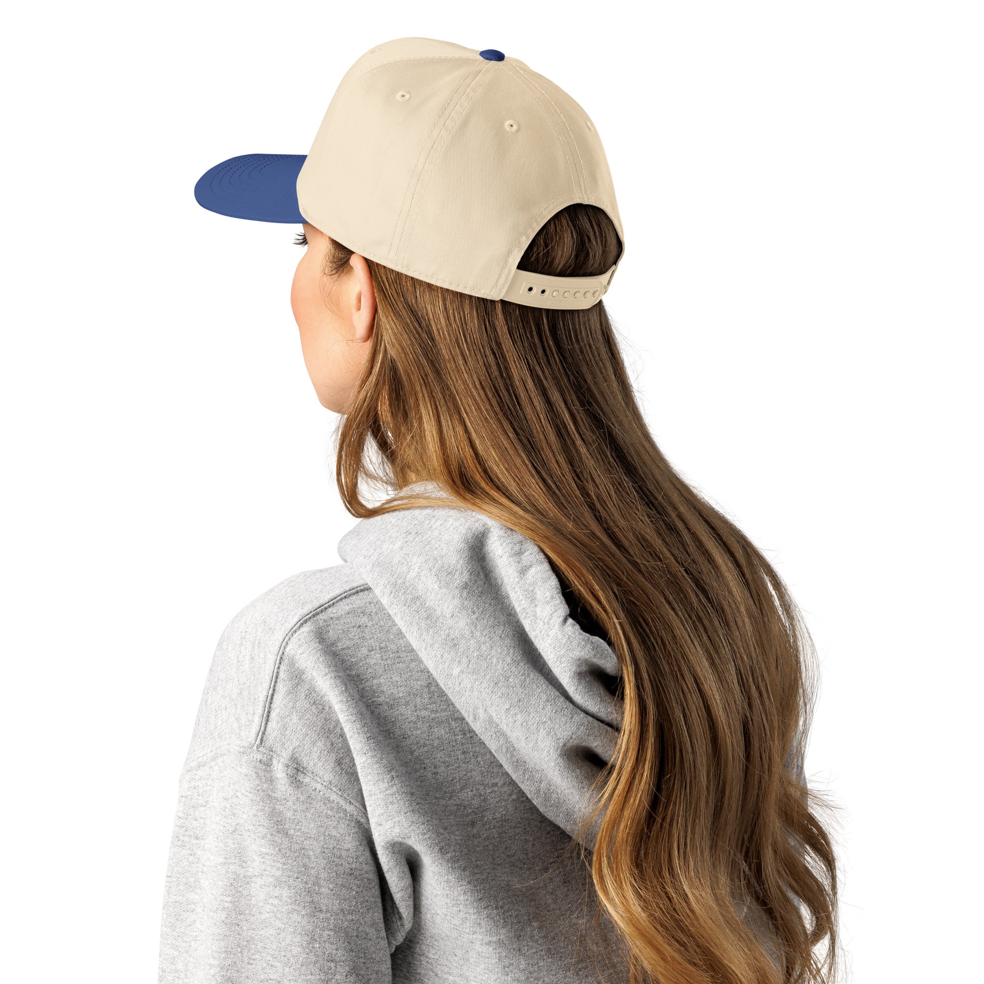 D7 Farms 5-Panel Cap in Royal Natural - back left view