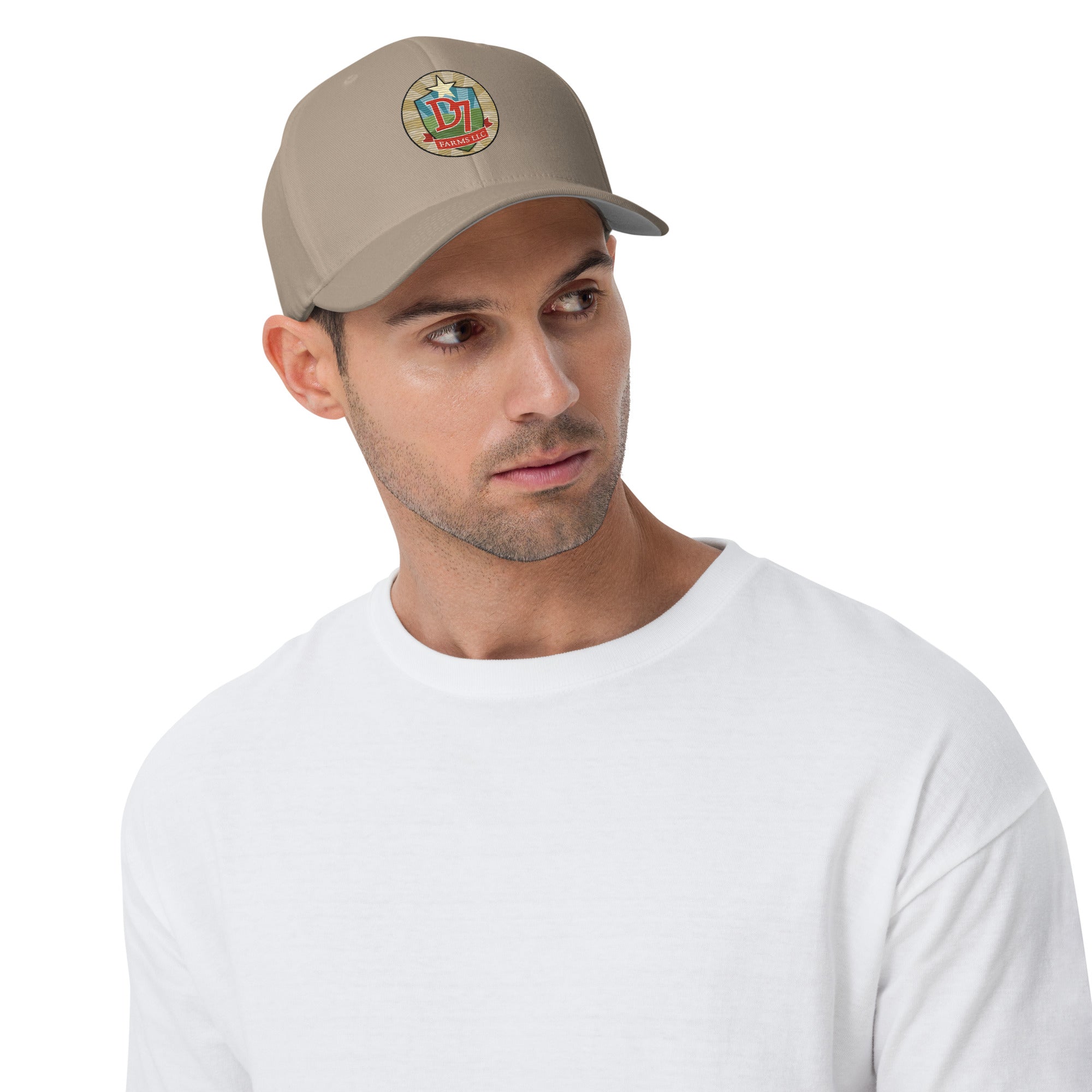 D7 Farms Flexfit Cap in Khaki - front view