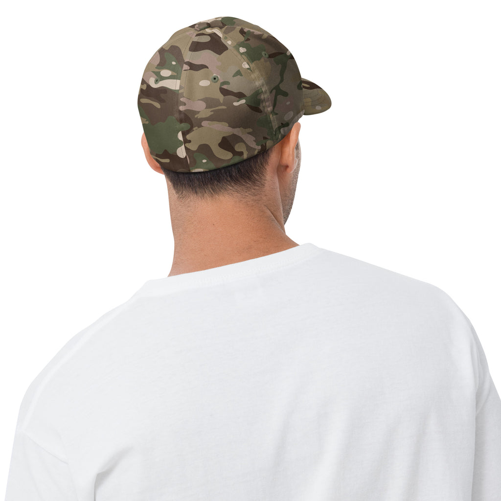 D7 Farms Flexfit Cap in Multicam Green - back view