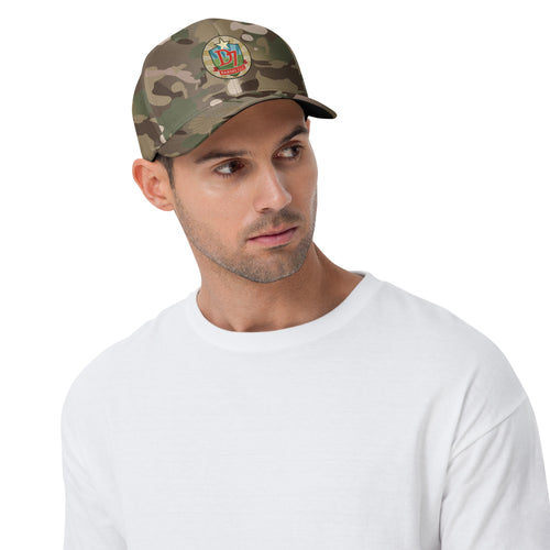 D7 Farms Flexfit Cap in Multicam Green - front view
