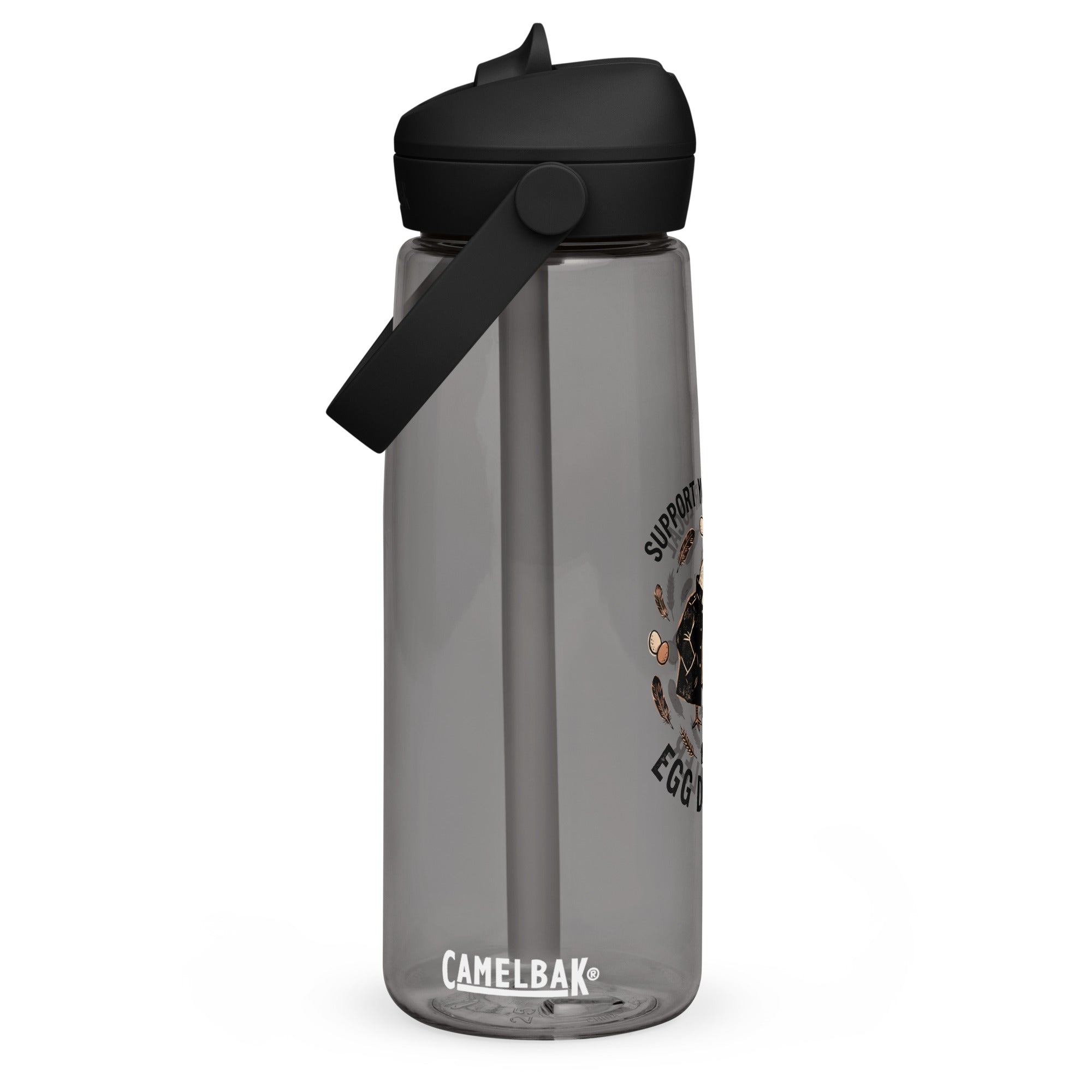 Egg Dealer Water Bottle in Charcoal - front view