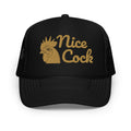 Nice Cock Foam Trucker Hat in Black - front view