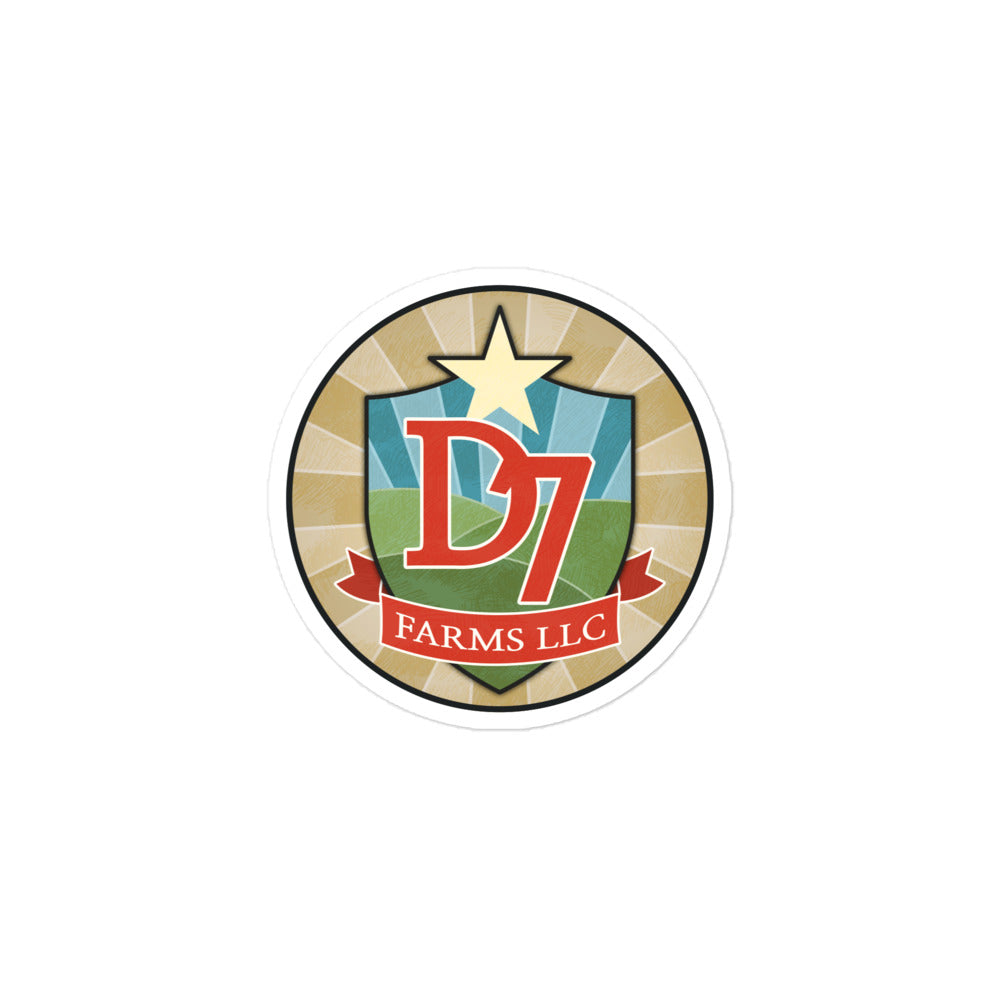 D7 Farms Logo Sticker in White - product photo