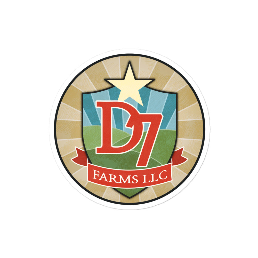D7 Farms Logo Sticker in White - product photo