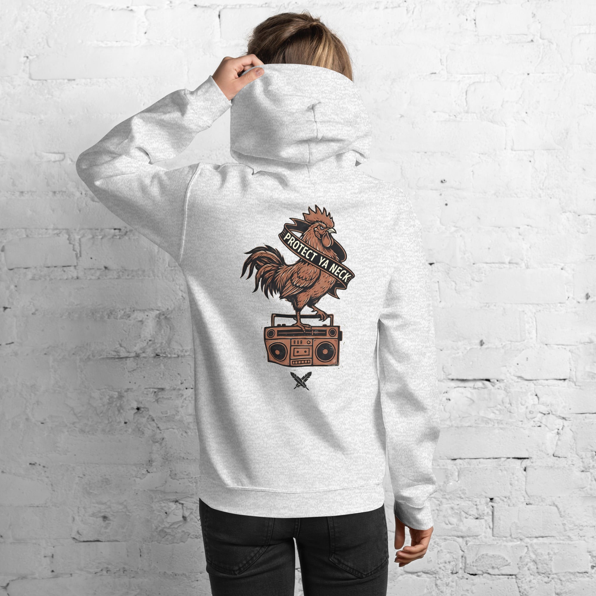 Protect Ya Neck Hoodie in Ash - back view