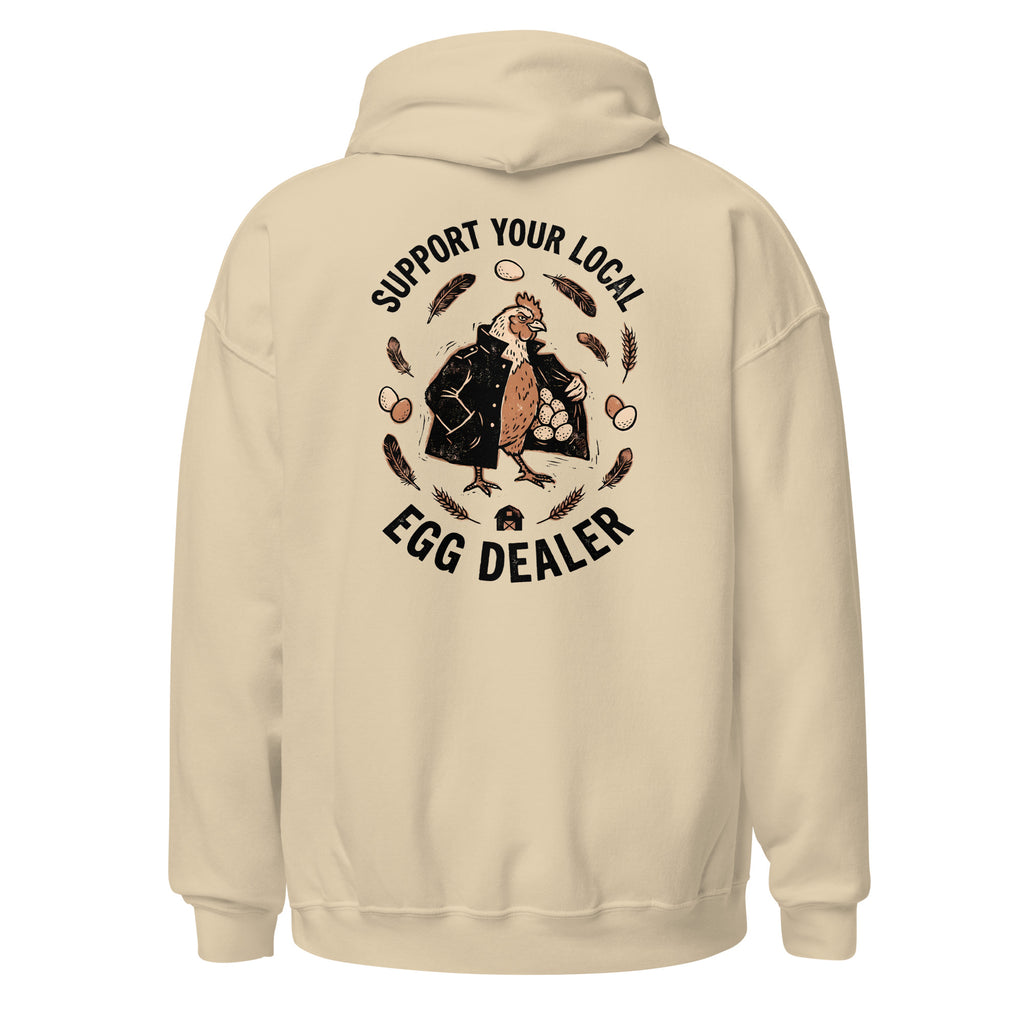 Egg Dealer Hoodie in Sand - back view