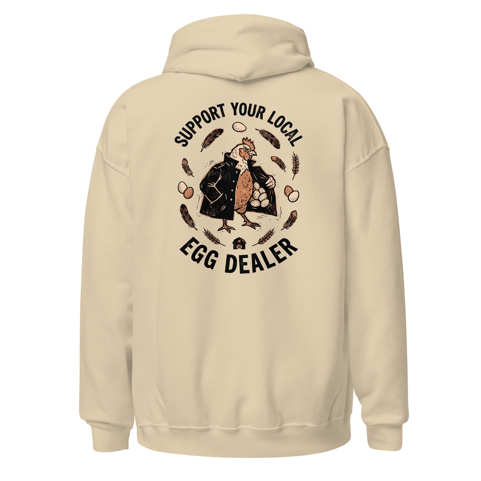 Egg Dealer Hoodie in Sand - back view