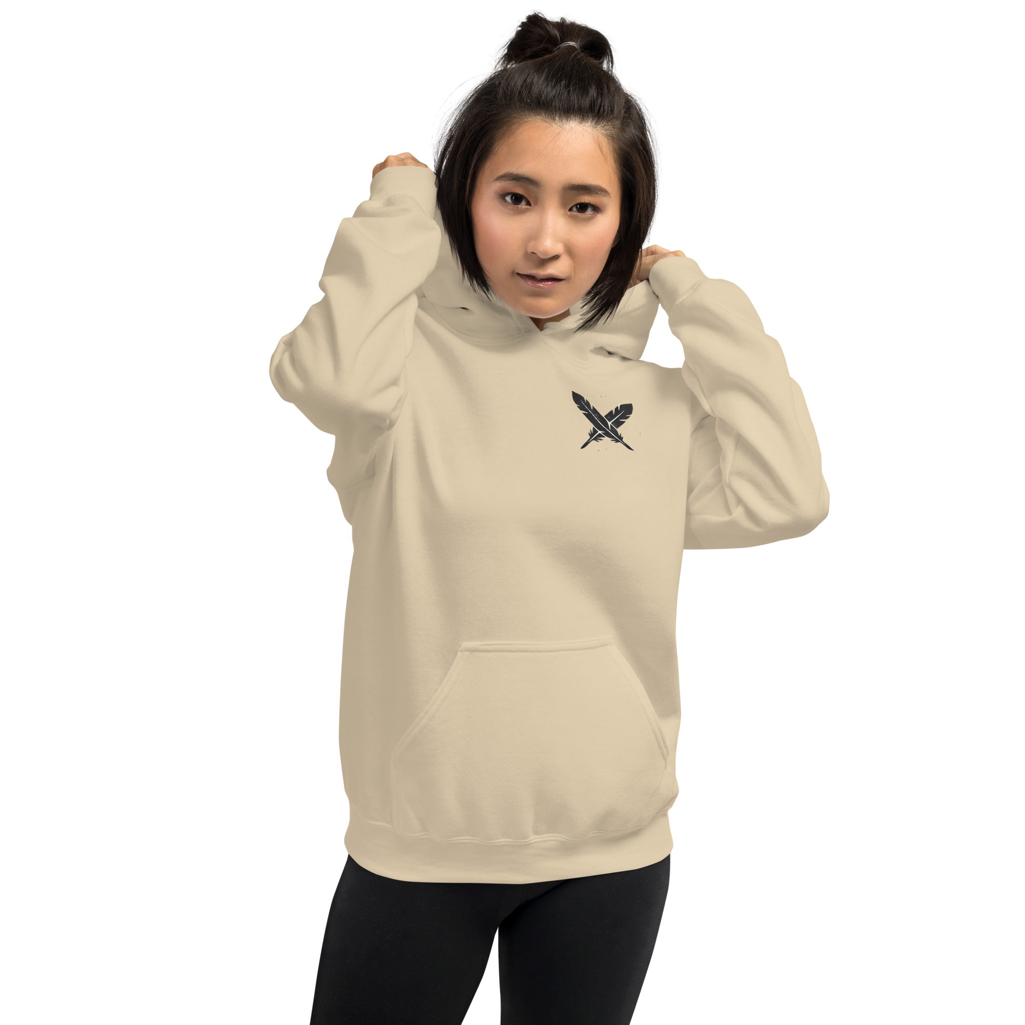 Cluck Around and Find Out hoodie in Sand - front view