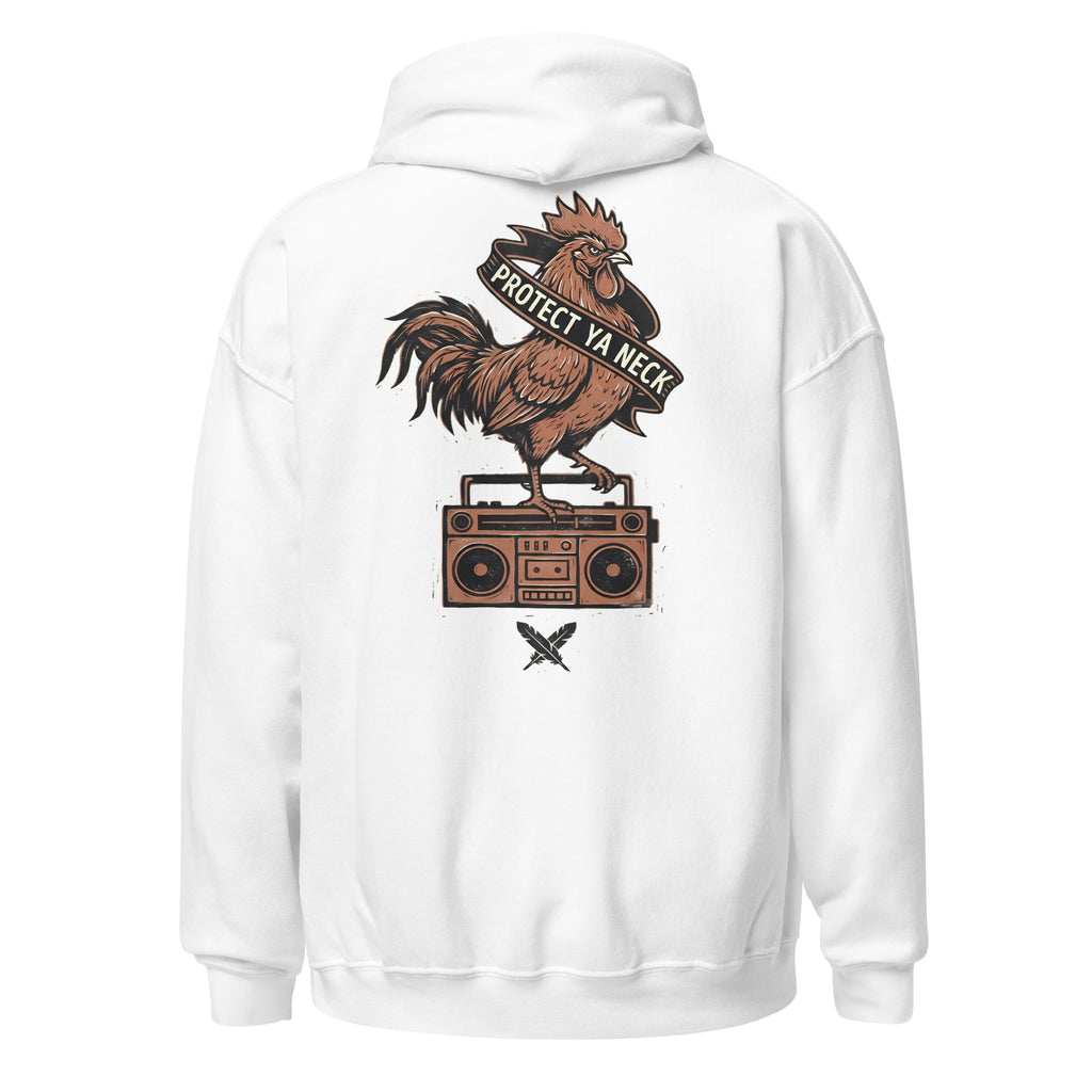 Protect Ya Neck Hoodie in White - back view